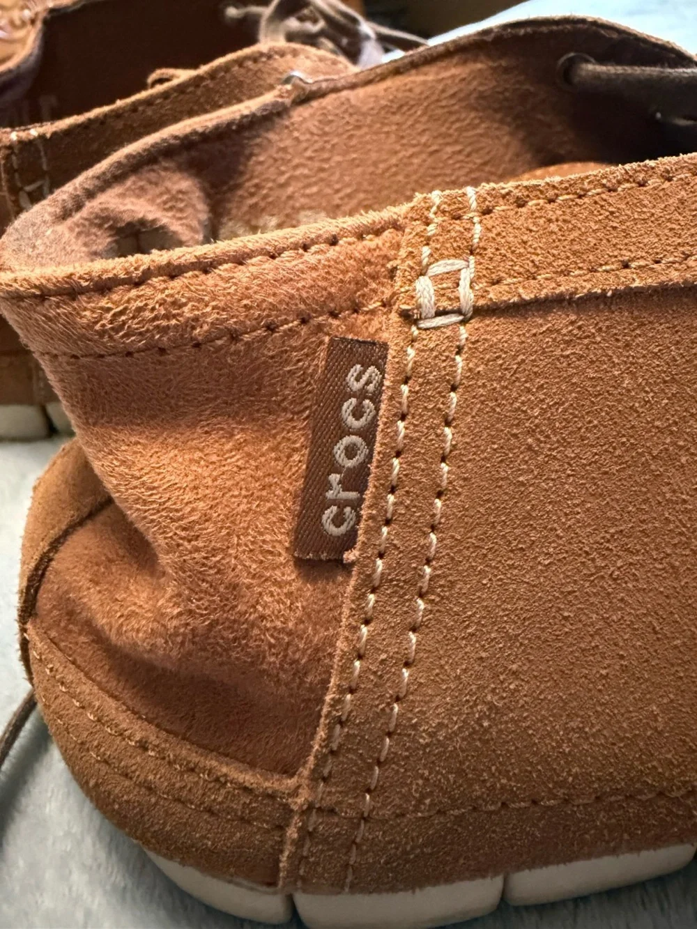 Crocs Men's Suede Leather Desert Chukka Boots Stretch Sole Comfort Size 13